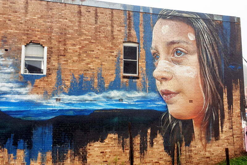 indigenous graffiti art in blue mountains, sydney